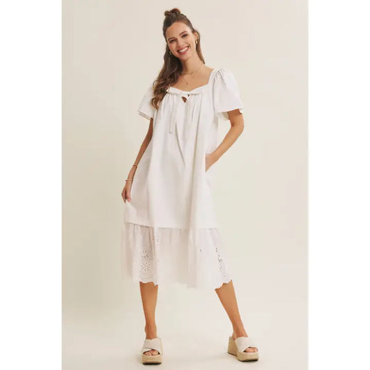 Cotton Poplin Midi Dress