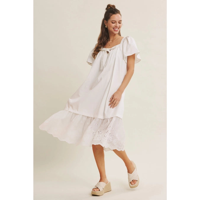 Cotton Poplin Midi Dress