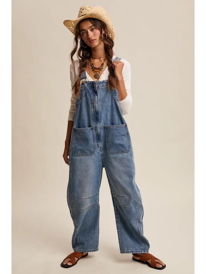 Western Wide Leg Overalls