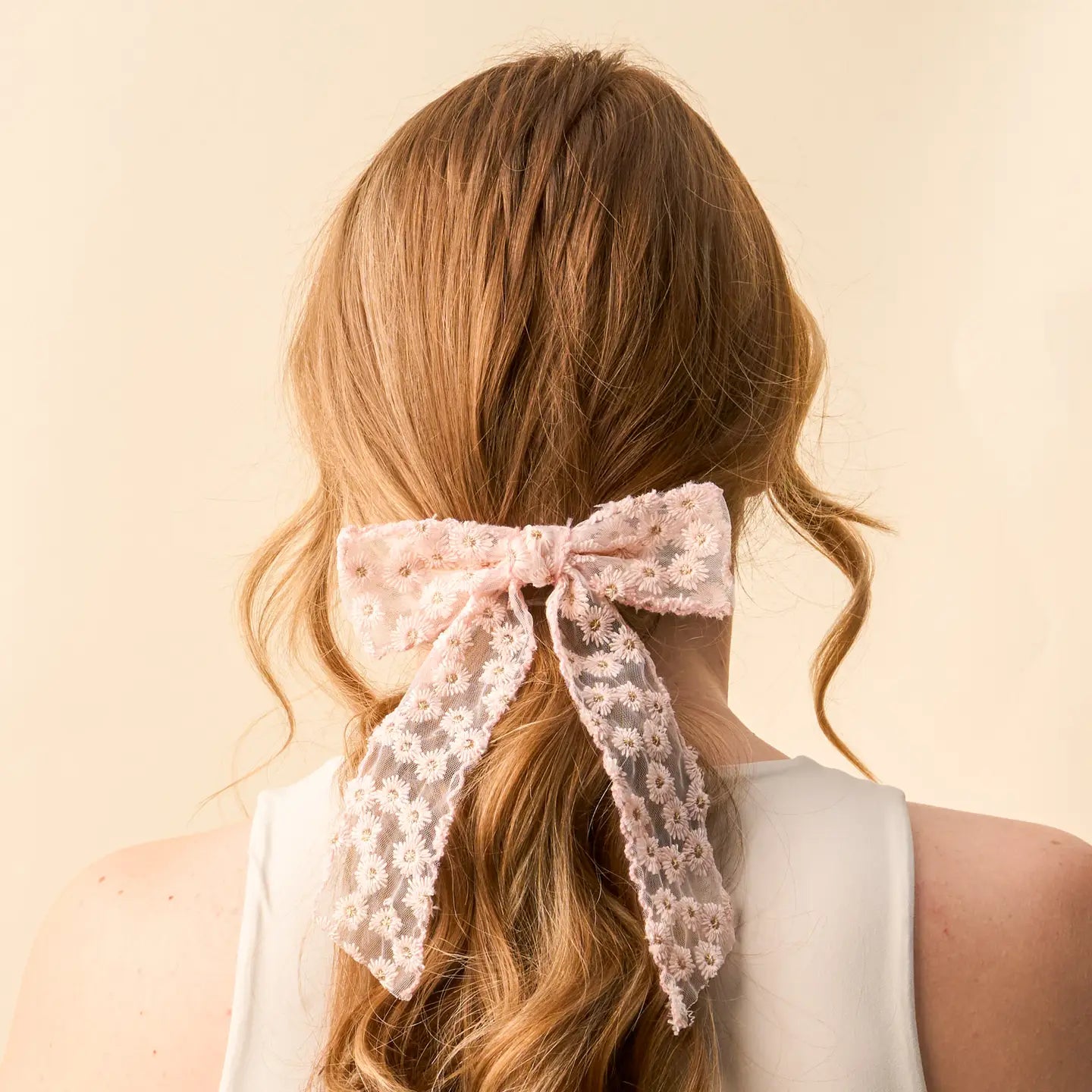 Blush Ditzy Daises Hair Bow