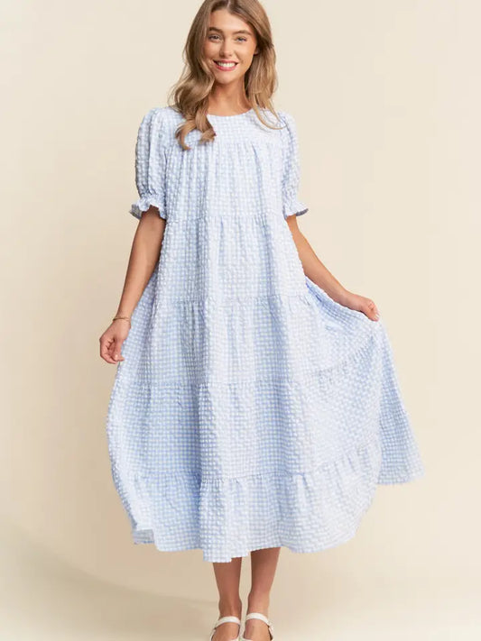 Checkered Swiss Dot Dress