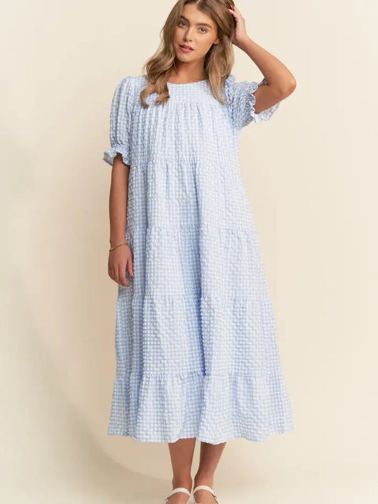 Checkered Swiss Dot Dress