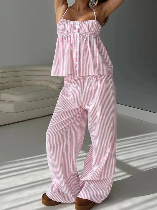 Pink Striped PJ Set