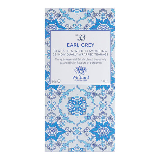 Whittard Earl Grey 25 individually wrapped teabags Regular