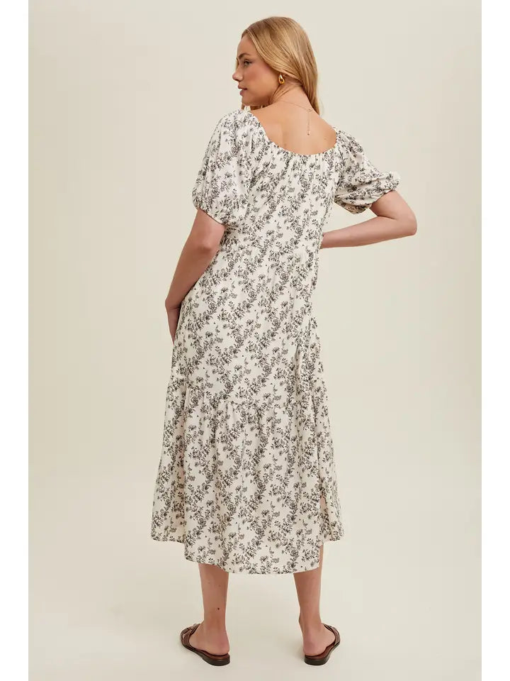 Floral Casual Midi Dress