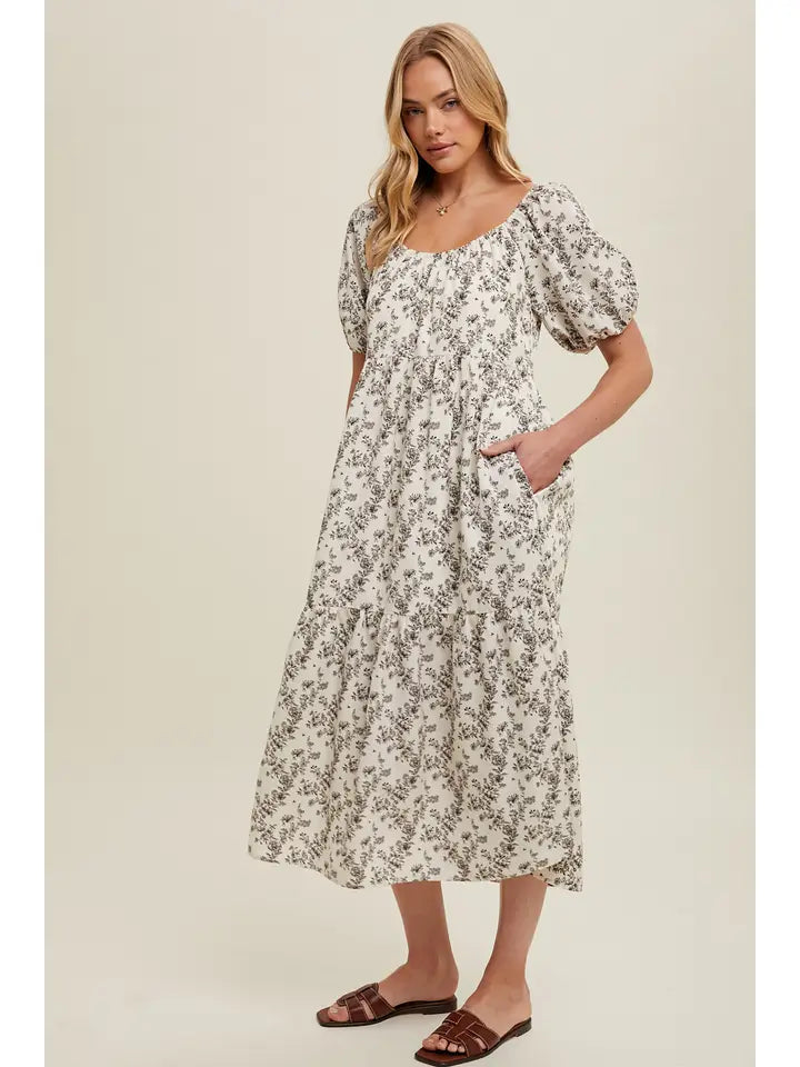 Floral Casual Midi Dress