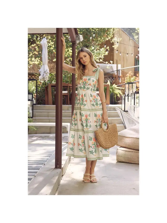 Garden Flower Midi Dress