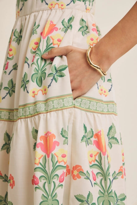 Garden Flower Midi Dress