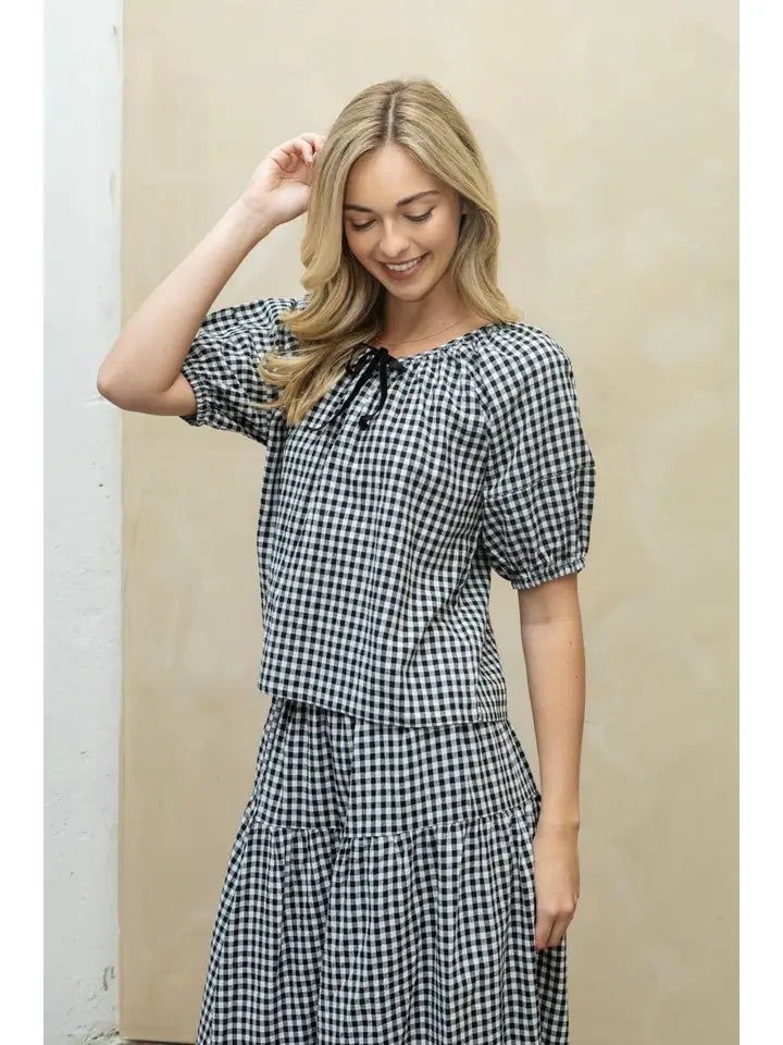 Sarah Gingham Top & Skirt Set