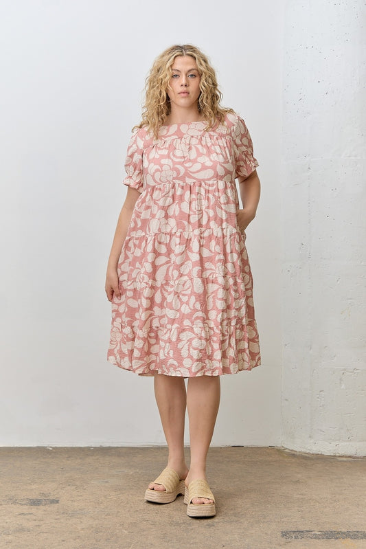 Plus Size Floral Round Dress
