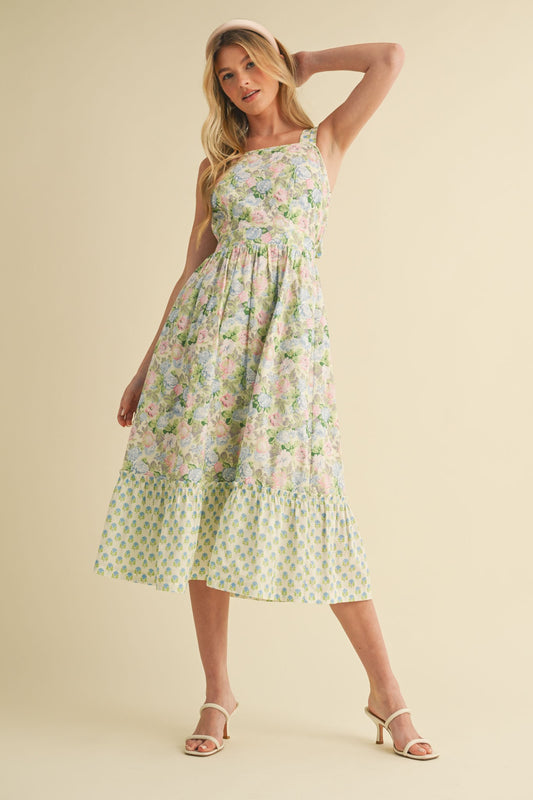 Floral Print Bow Back Dress