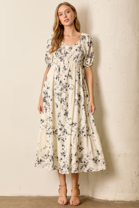 Printed Floral Round Neck Dress