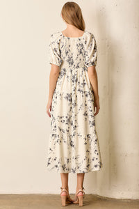 Printed Floral Round Neck Dress