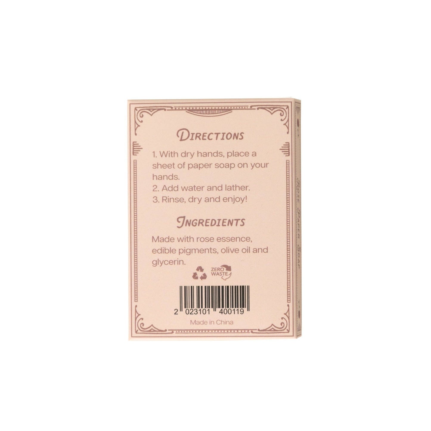 Paper Soap – Rose Scent, Travel Size, 50 Sheets Regular