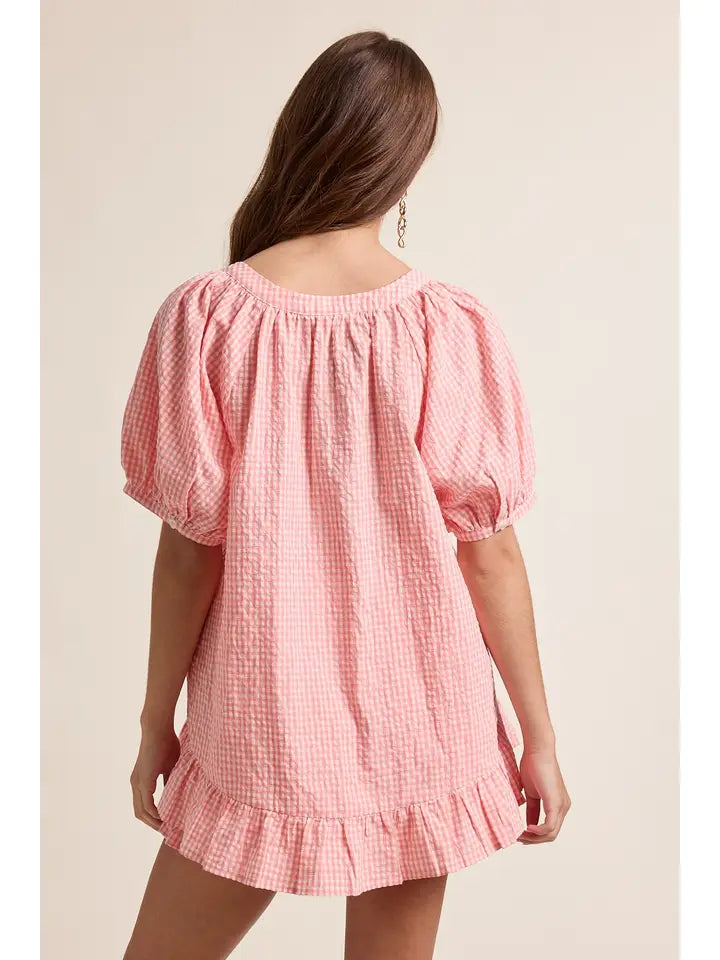 Gingham Ruffle Blouse