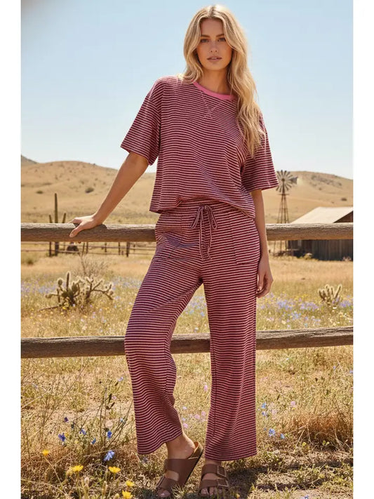 Striped Knit Pant & Top Set