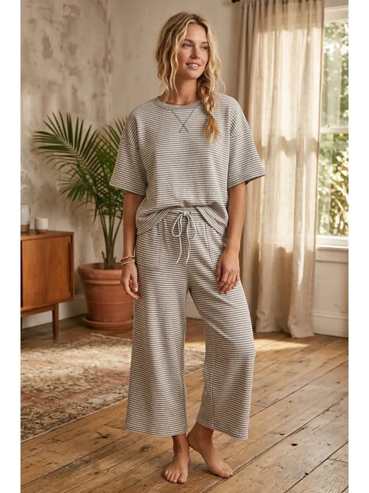 Striped Knit Pant & Top Set