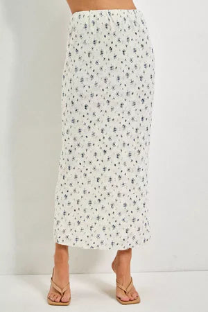 Meredith Lace Floral Print Maxi Skirt