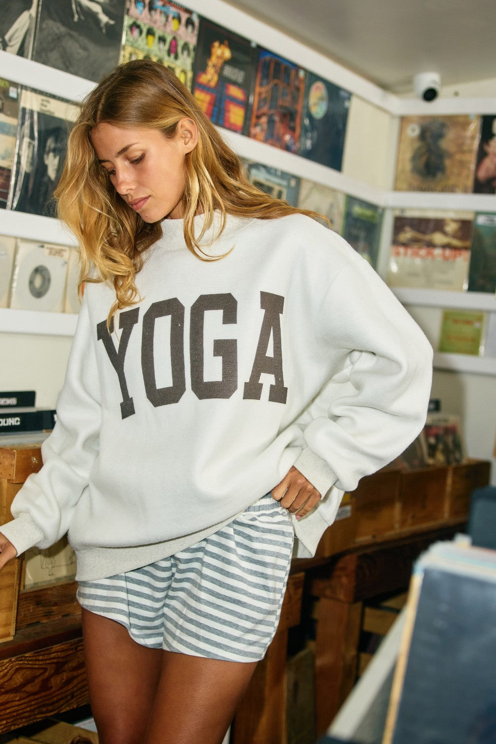 "Pilates Yoga" Reversible Mock neck Sweater